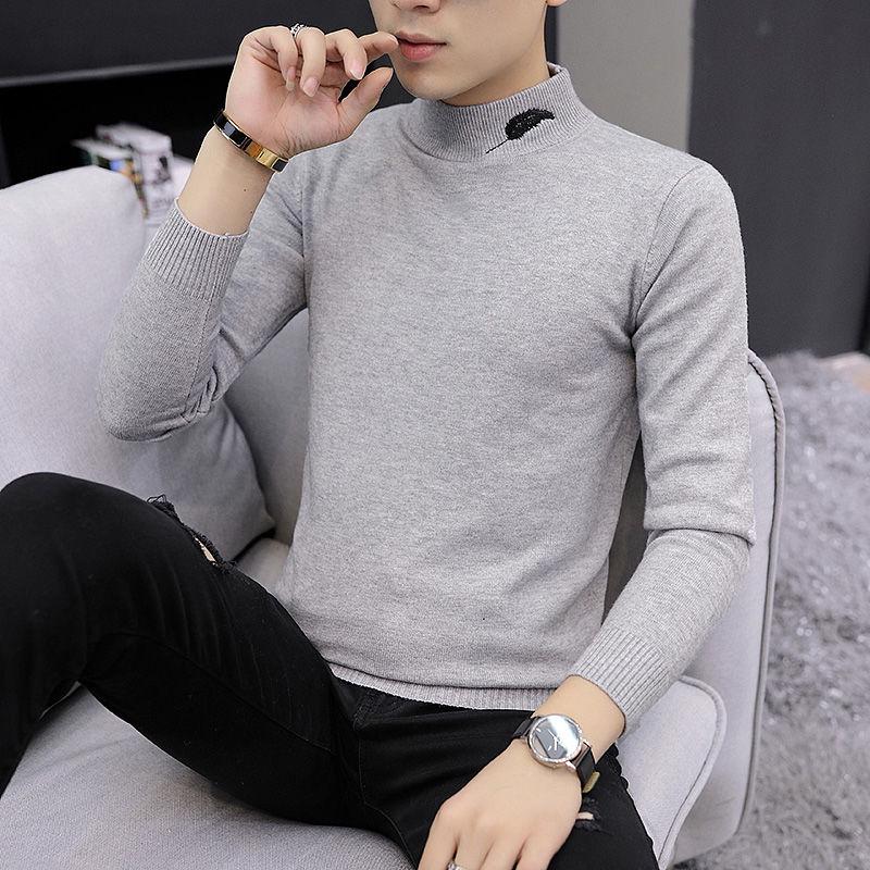 2019 Autumn Winter Men's Sweater Men Cashmere Sweater Casual Sweater Men's Slim Knitted Pullovers
