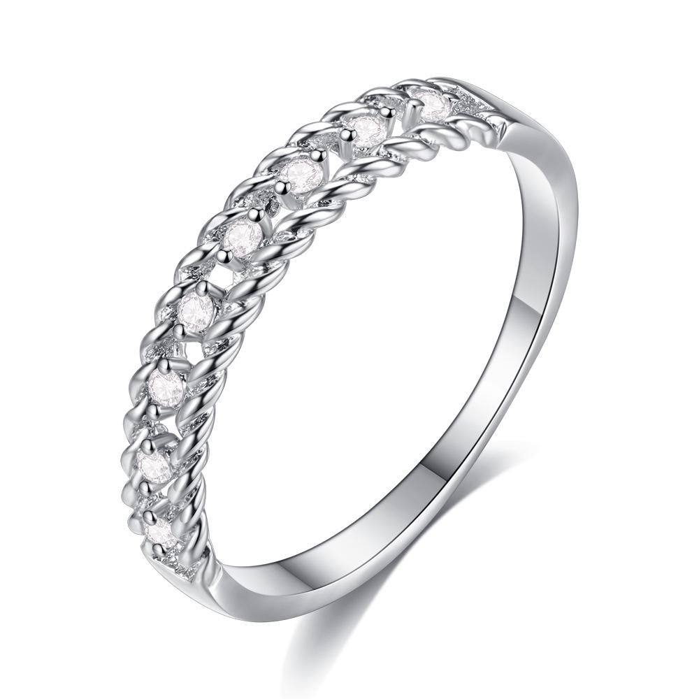 Micro inlay twist weaving couple ring Korean simple winding ring eBay Valentine's Day Gift