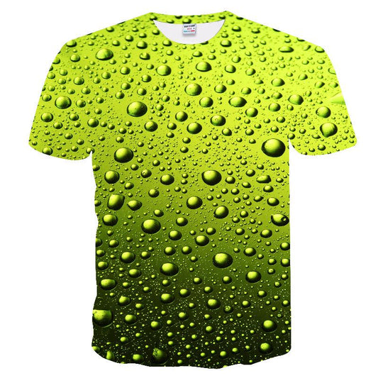 3D Shirt Full Body Beer Bubbles Short Sleeve T-shirt Summer Boy Hip Hop Personality Print Trend T-shirt