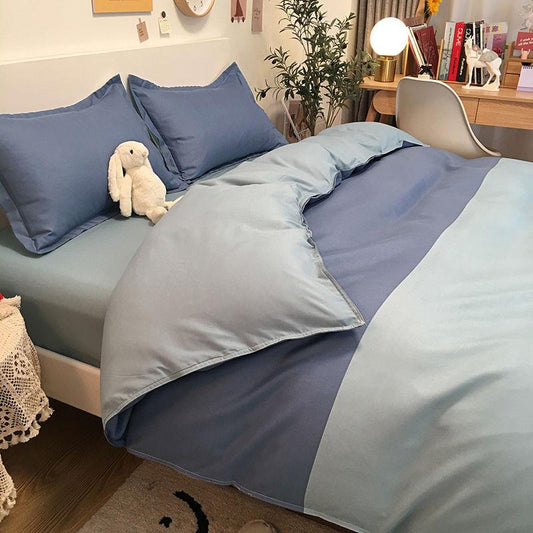 Four-piece Bed Sheet Quilt Cover Washed Cotton Quilt Cover Dormitory Household Daily Necessities