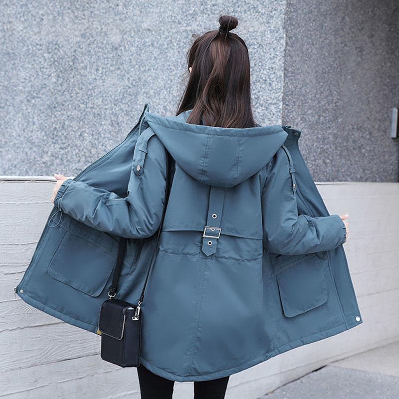 Women's Mid-length Padded Coat Thick and Loose Parkas Padded Coat Winter Korean Style Plus Velvet Jacket