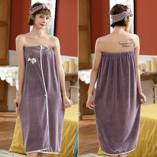 The Bath Towel Can Be Worn and Can Be Wrapped Around The Towel To Absorb Water and Does Not Shed Hair Cute Bath Skirt Dry Hair Cap and Headband
