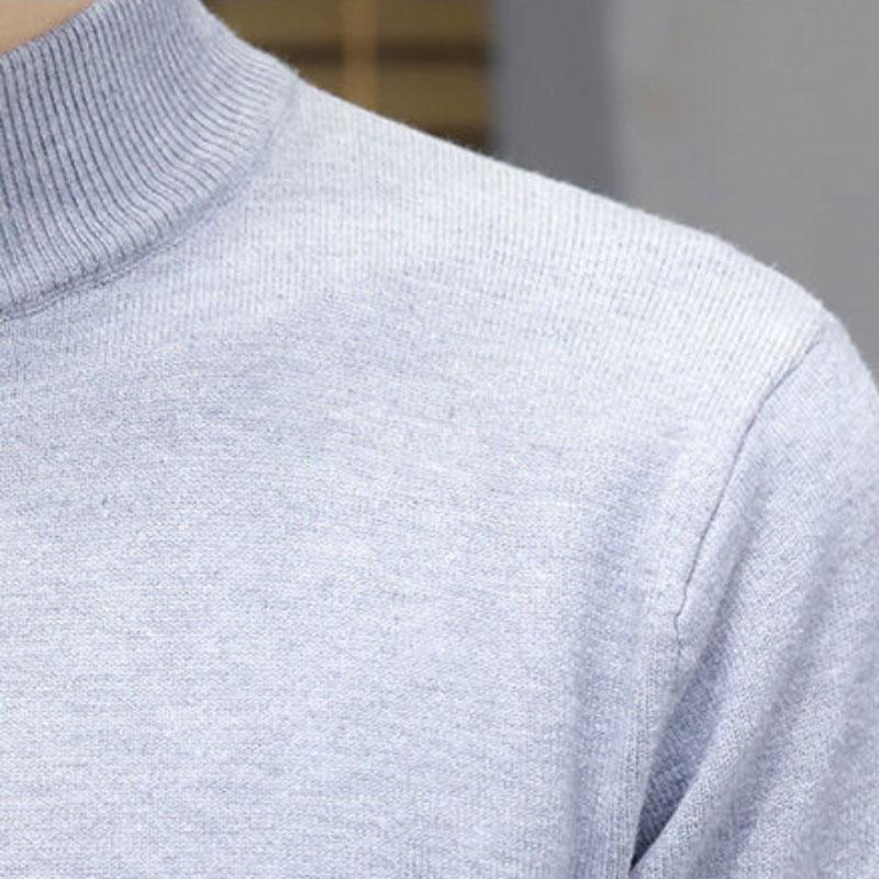 Fall/winter Sweater Men's Korean Pullover Round Neck Solid Color Sweater Thin Bottoming Shirt Low-neck Sweater