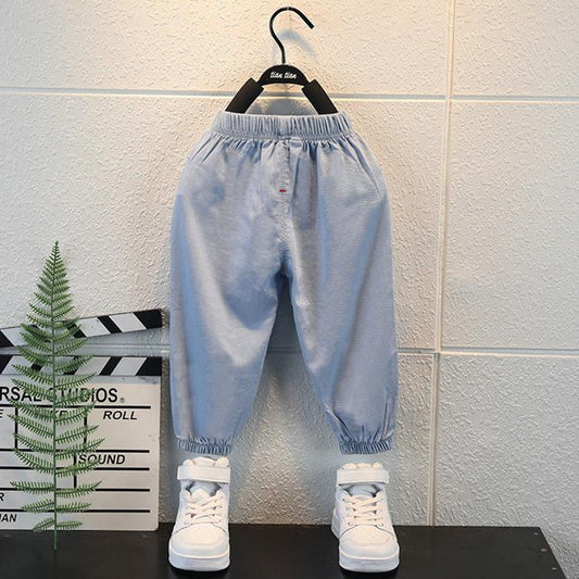 Children's Mosquito Pants Summer Thin Boys and Girls Sunscreen Jeans Breathable Leggings Car Embroidery Casual Pants