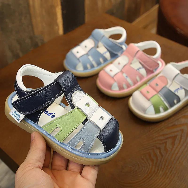 Children's Summer Sandals Soft Soled Boys and Girls Colorful Shoes Children's Antiskid and Kickproof Flat Sandals