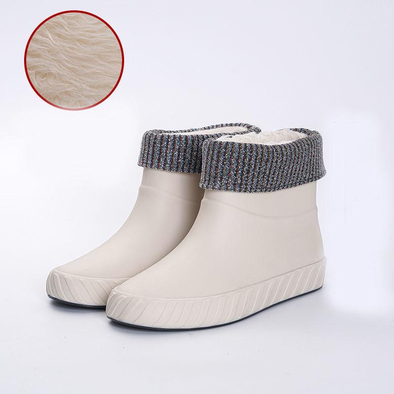 Four Seasons Non-slip Short Tube Cotton Shoes Plus Velvet Thickening Warm and Comfortable Waterproof Boots