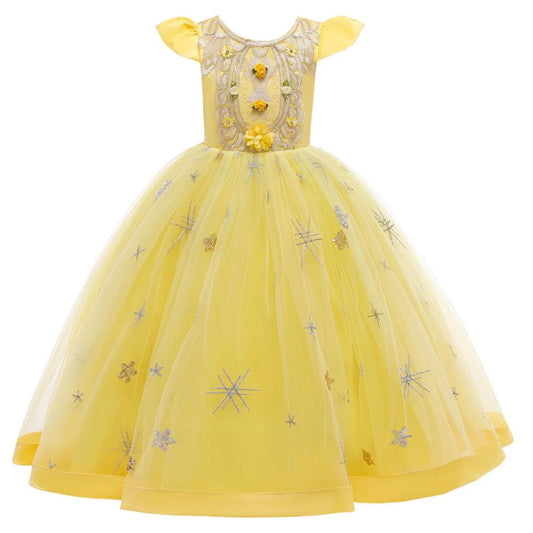 Vintage Flower Girls Dress for Wedding Evening Children Princess Party Pageant Long Gown Kids Dresses for Girls Formal Clothes