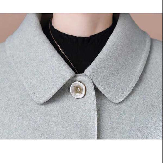 Woolen Coat Mother's Coat Spring and Autumn Middle-aged and Elderly Foreign Style Thickened Cardigan Top