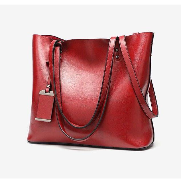 Woman bag Leather bag Big capacity European and American style Shoulder Handbag Trendy wild