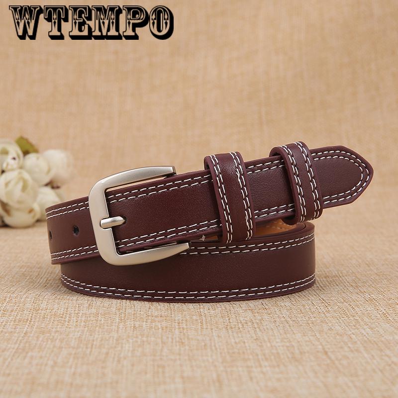 Fashion Adult Paint Leather Belts For Women Dress High Quality Female Belt Thin Skinny Waist