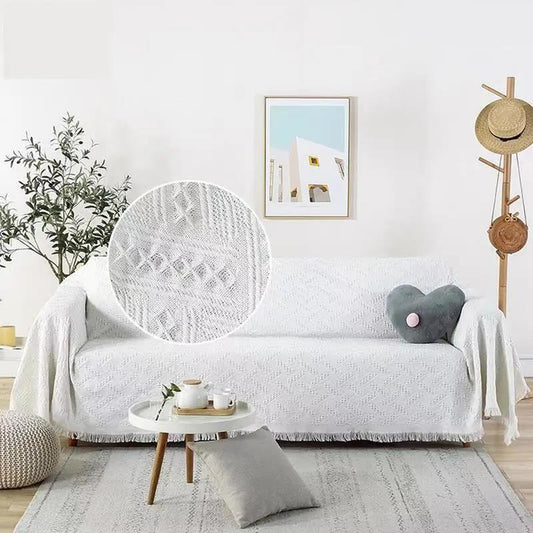 Nordic Retro Style Solid Color Multifunctional Four Seasons Universal Sofa Blanket Modern Minimalist Full Cover Non-slip Sofa Towel Sofa Cushion