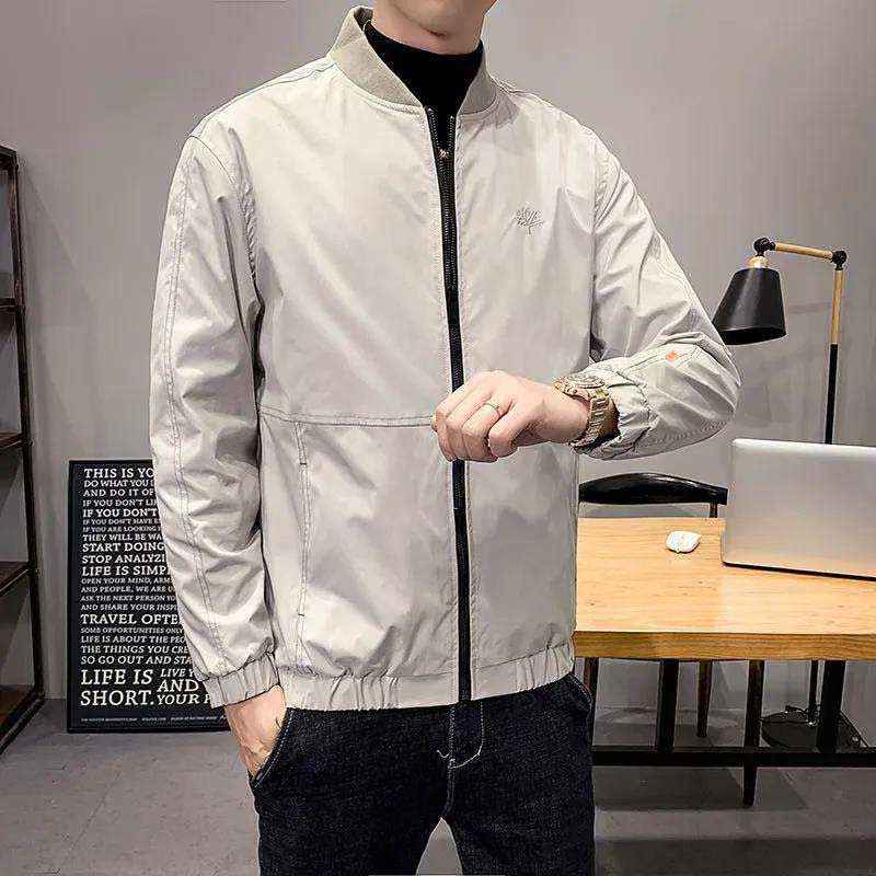 Jacket Men's Jacket 2021 Spring and Autumn New Jacket Embroidery Print Leisure Jacket