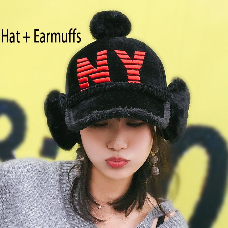 Trendy wild hat Windproof hat Autumn winter Warm hat Thick hat Fashion Woman hat Plush Cotton hat