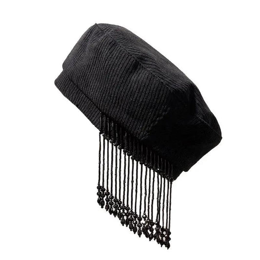 Hat Woman Rhinestone Pendant Beret British Retro Autumn and Winter Korean Style Trendy Wild Octagonal Hat