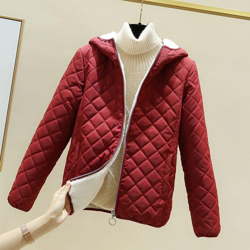 Plush Padded Hooded Cotton-padded Jacket Women's Winter Clothing Lamb Velvet Coat Cotton-padded Jacket