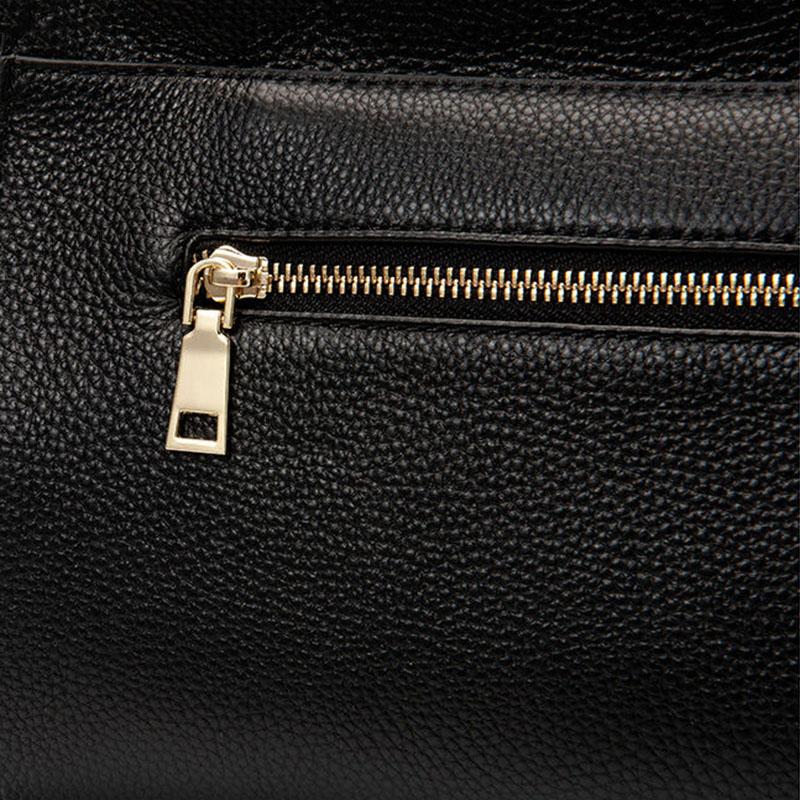 Personality Leopard Black High Quality Genuine Leather Top-Handle Bags Handbags Women Bags Luxury Large Capacity