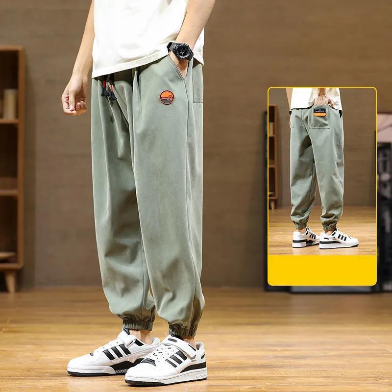 Spring and Autumn Summer Men's Sports Pants Trend All-match Cropped Pants Large Size Casual Pants