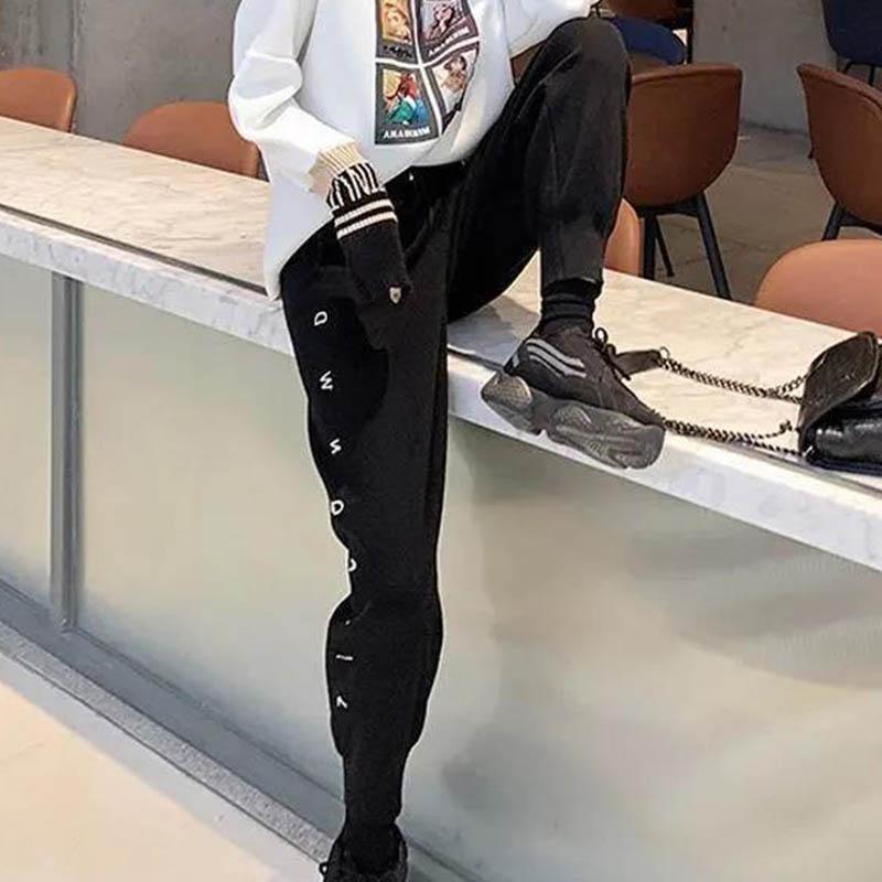 Extra-large Autumn Winter Wide-leg Harem Pants Female Fat Sister Loose High Waist Slimming Plus Velvet Thick Casual Pants