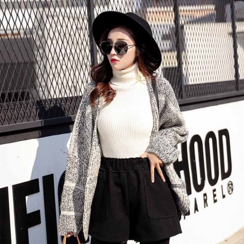 Autumn and Winter Leisure All-match Thick Woolen Shorts for Children Students Korean Loose High-waisted Wide-leg Pants