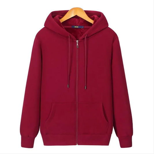 Autumn and Winter Sweatshirts Plus Fat Plus Size Plus Velvet Thick Men's Sweater Pure Cotton Hooded Zipper Fat Sweater