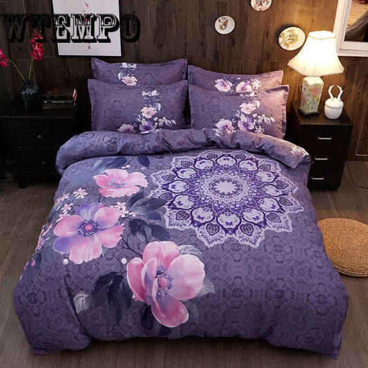 4Pcs/Set Classic Comforter Bedding Set Bed Linen Cotton Duvet Cover Set Home Textile