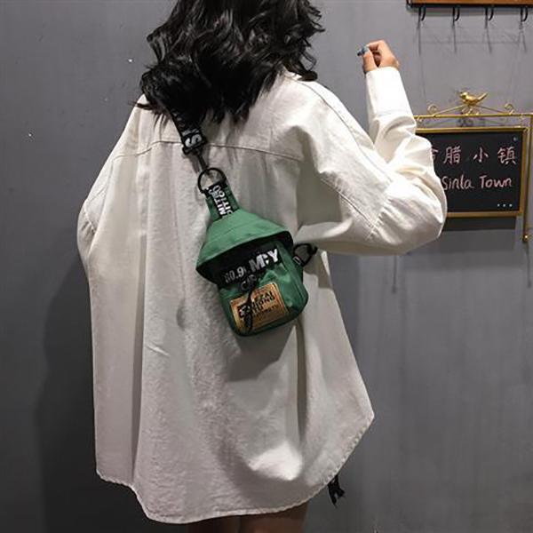 Women's Diagonal All-match Chest Bag Tide Brand Super Fire Street Trend Messenger Bag Net Red Clay Cool Hip Hop Bungee Bag