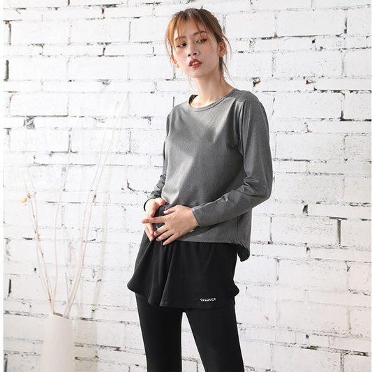 Women's 2PCS Garment Suit Professional Gym Sports Fitness Suit Quick Dryer Loose Slim Fit Large Size Suit Split Top Slim Pants Running Sets