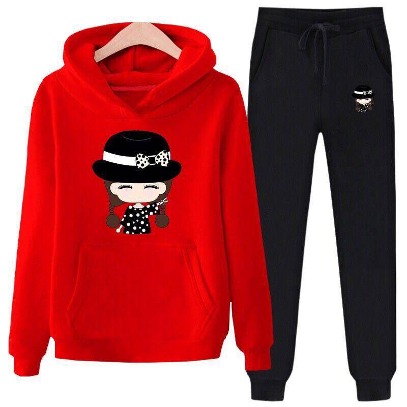 Set Large Size Spring And Autumn Women's 2pcs Set Wild Long-sleeved Casual Sweatshirt