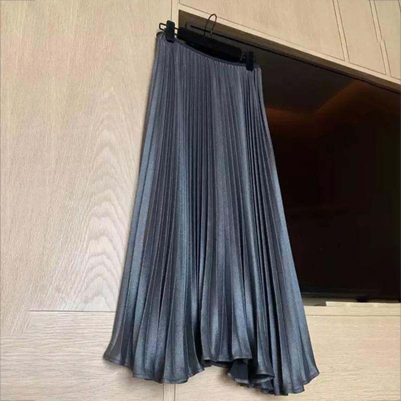 Women Skirt Mid-length A-line Skirt Plus Size Fairy Skirt Summer Ruffled Elastic Waist Sandy Beach Vacation Daily