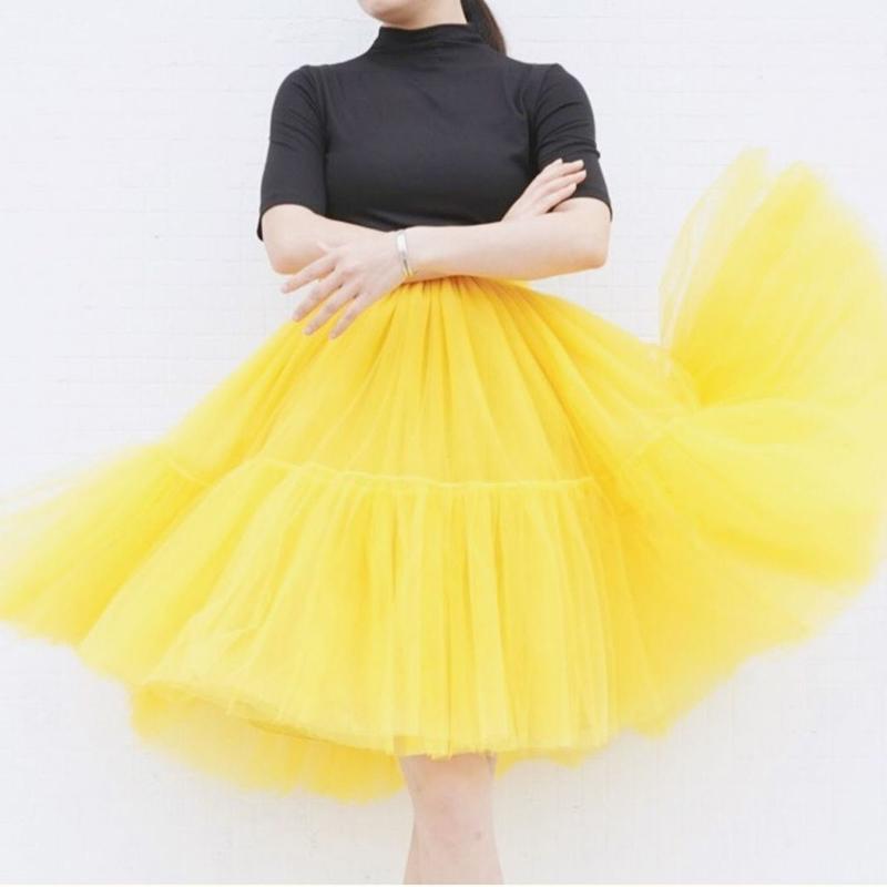 Women Veil Pettiskirt Tutu Skirt Plus Size Summer Ruffled Elastic Waist Sandy Beach Vacation Daily