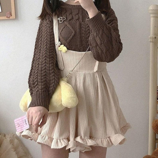 Ruffled Suspender Kawaii Dress Lolita Dress Kawaii Clothing Fashion Harajuku Clothing