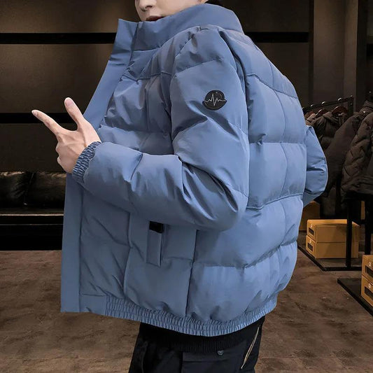 Winter Padded Jacket Men's Jacket Trend Padded Jacket Thickening Short Stand-up Collar Warm Padded Jacket Top