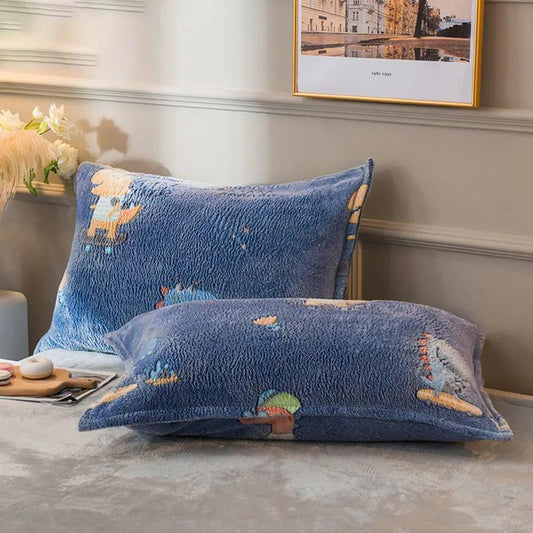 Snow Fleece Warm Pillowcases A Pair of Double-sided Fleece Thickened Pillowcase Coral Fleece Pillowcase