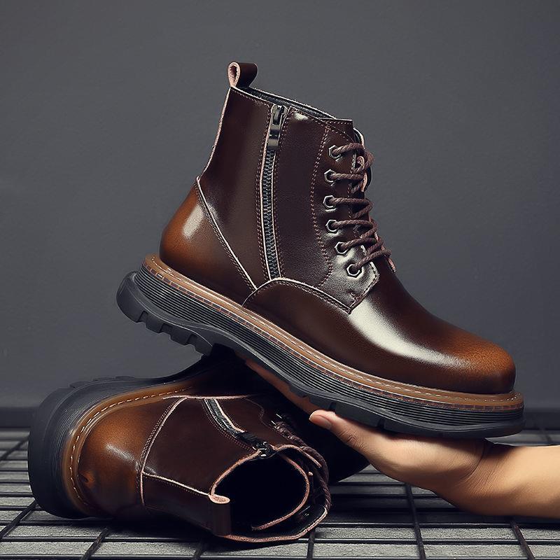 Martin Boots Autumn Men's High-top Boots Men's Leather Men's High-top Shoes Men's Motorcycle Boots Leather Boots
