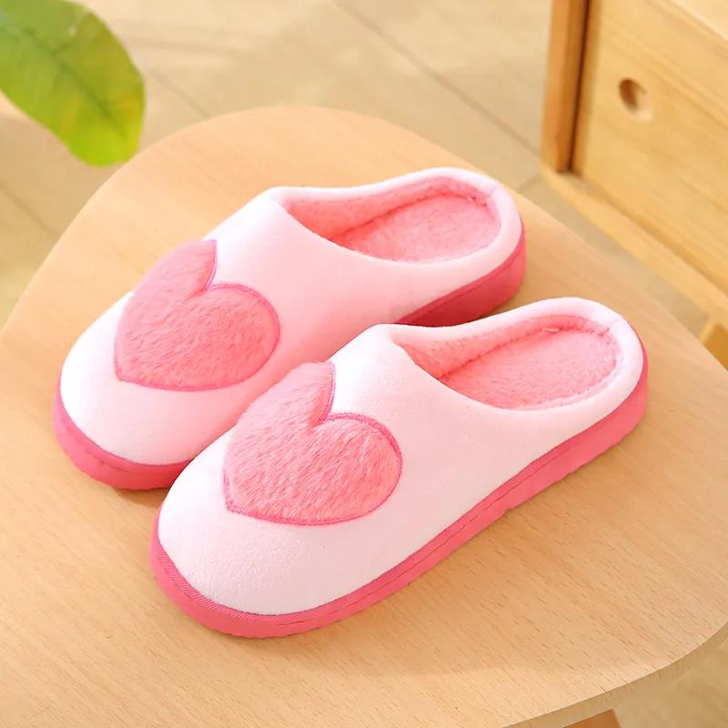Women Autumn and Winter Slippers Warm Plush Home Flat Slipper Female Plus Size Household Soft Slippers