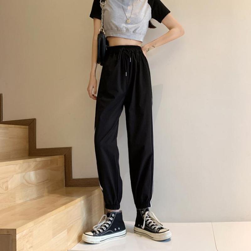 Nine-point Harem Pants Female Summer Thin Section Small Eight-point Pants Loose and Thin Radish Pants Ripped Casual Sports Pants