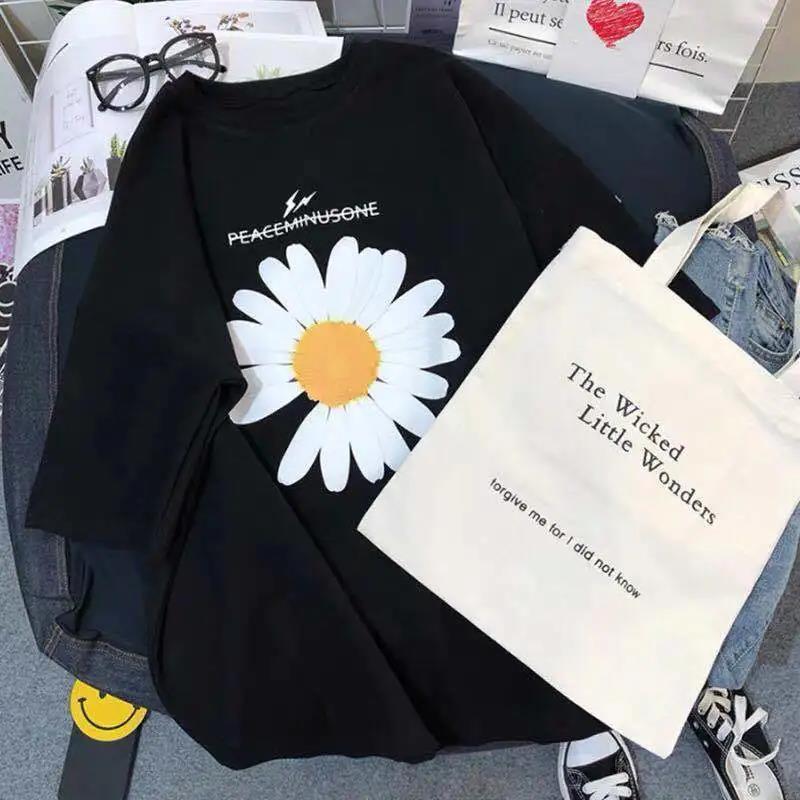 Women's Short Sleeve Summer Loose Top Sweet Round Neck Printed T-Shirt