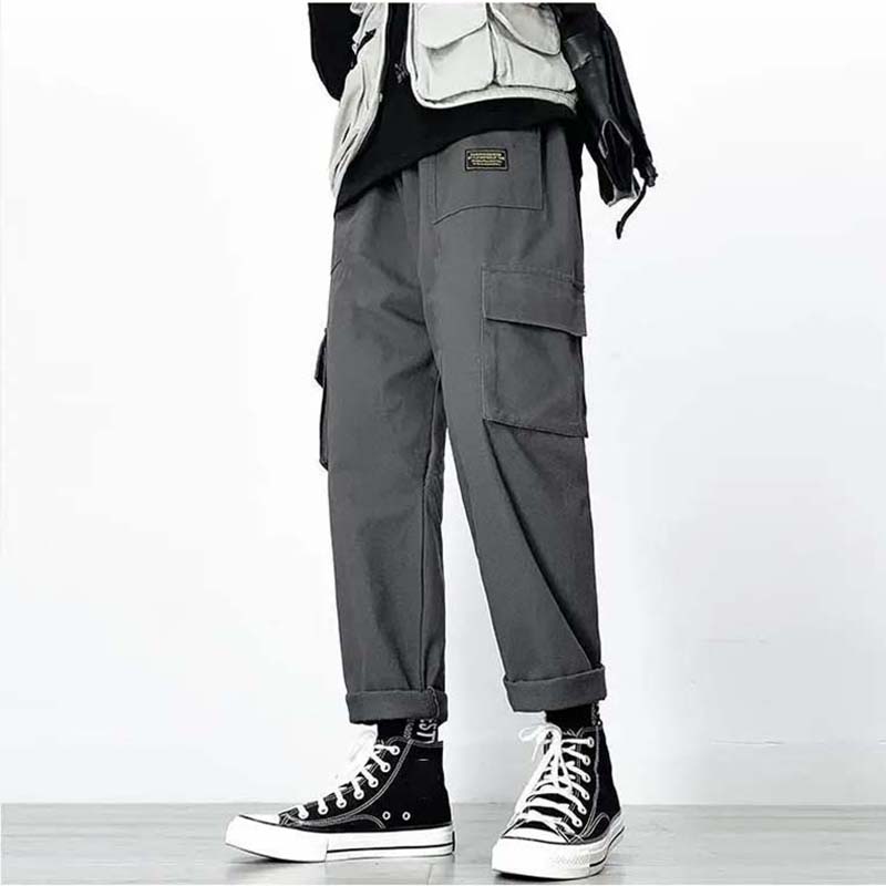 Autumn Men's Multi-pocket Straight Loose Casual Pants Sports Nine Casual Pants Male Trend