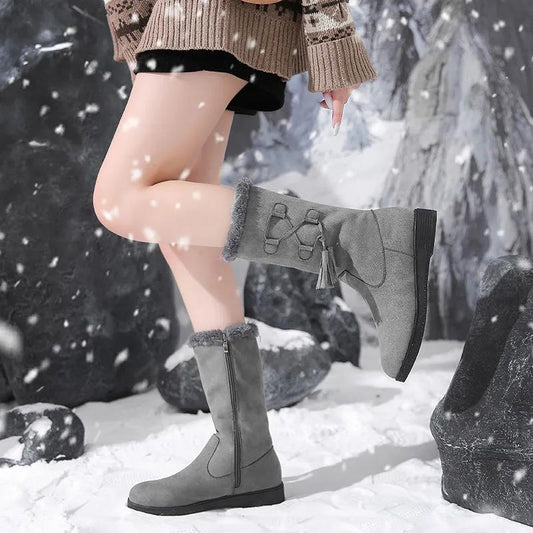 Winter Boots Children's Mid-length Boots Plus Velvet Padded Warm Mid-tube Cotton Boots Thick-soled Anti-skiing Boots