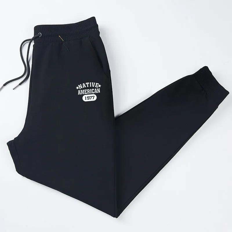 100% Cotton Sports Casual Trousers Men's Elastic Waist Loose Large Size Sports Pants