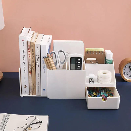 Office Desktop Storage Box Student Sundries Organizer Stationery Bookshelf Desk Rack