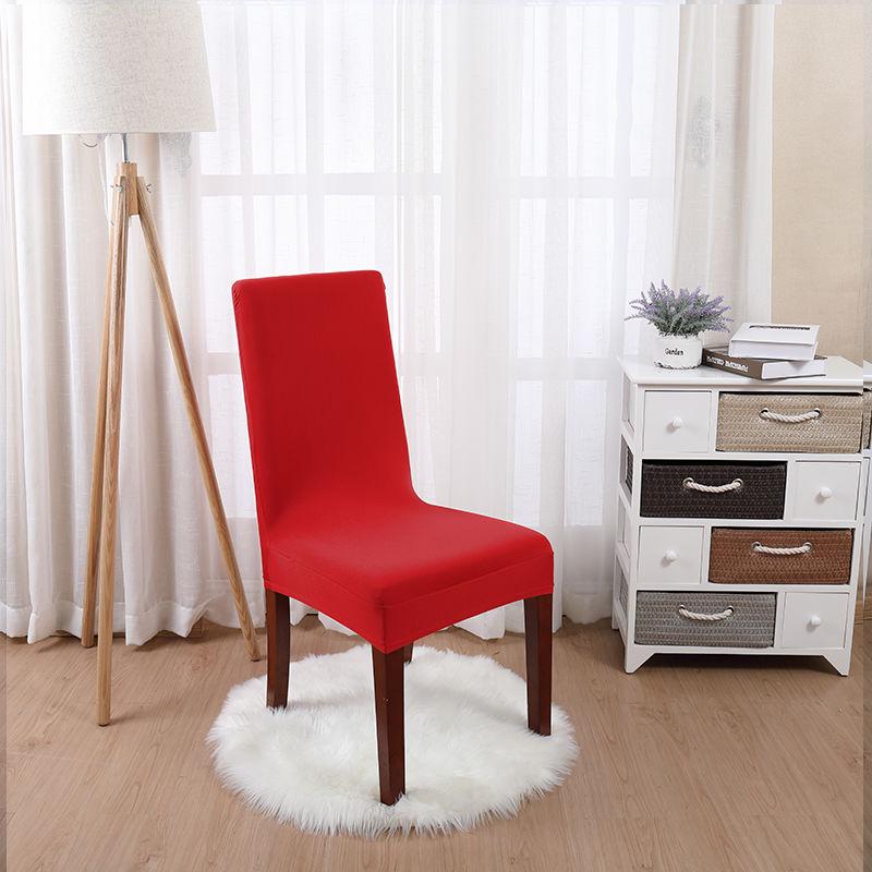 Solid Color Elastic Chair Cover Protector Universal Slipcover Kitchen Dining Chair Cover Removable
