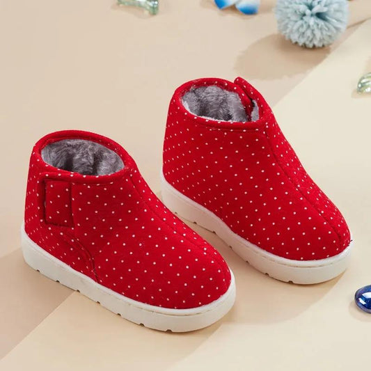 Children's Cotton Slippers Winter Plus Velvet Thickening Children's Indoor Home Non-slip Warm Shoes
