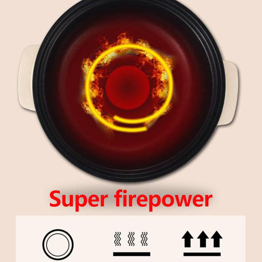 500W/1000W Electric Heat Pot 28cm Non-stick Cookware Boiling Soup Pot Frying Pan with 2 Steamers for Family