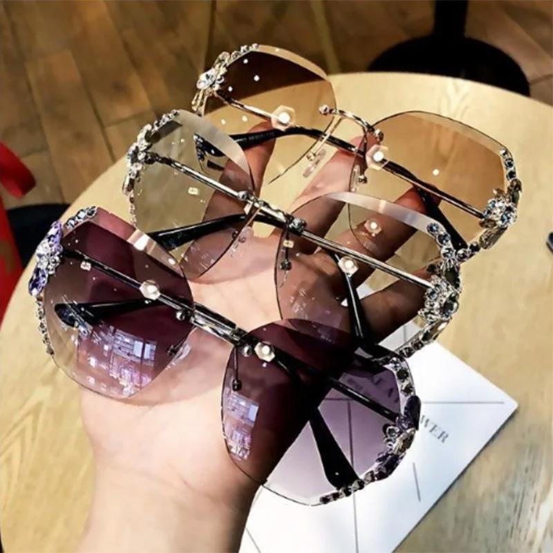Gradient Sunglasses Women's Diamond Fashion Round Face Ladies Sunglasses Sunglasses Sunglasses UV Protection