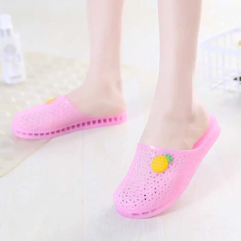 Women's Plastic Slippers for Summer Outer Wear Non-slip Wear-resistant Slippers