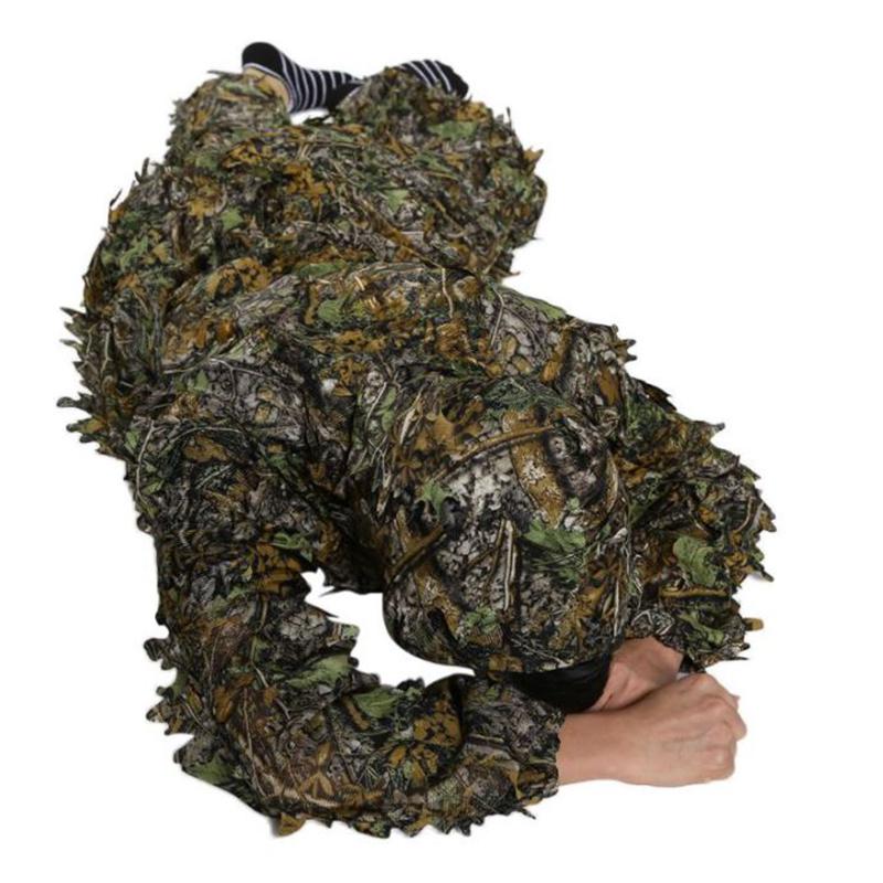 Hunting Clothes 3D Maple Leaf Bionic Ghillie Suits Yowie Sniper Birdwatch Camouflage Clothing Jacket and Pants