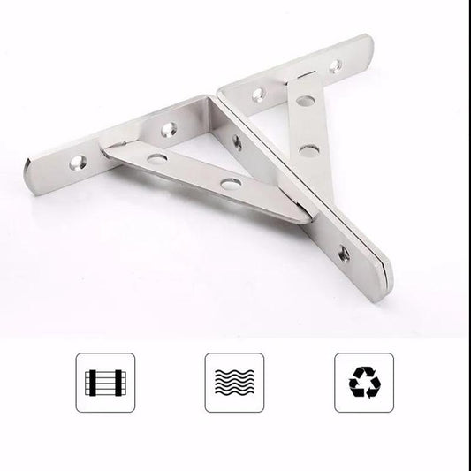 Stainless Steel Tripod with Wooden Shelf Bracket Set Right Angle Bracket Kitchen Support Frame