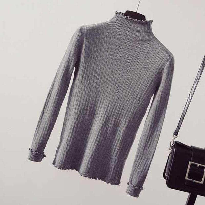 Pofulove Winter Women Solid Knitted Sweater Pullovers O-Neck Casual Ladies Long Sleeve Jumper Tops