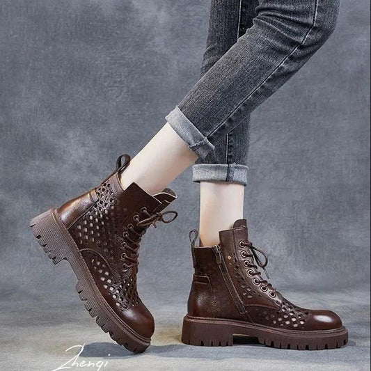 Inner Heightening Net Boots Summer Casual Fashion All-match Martin Boots Comfortable and Breathable Mesh Martin Boots